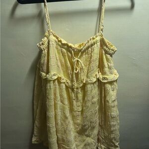 Urban Outfitters Pale Yellow Ruffled Spaghetti Strap Camisole